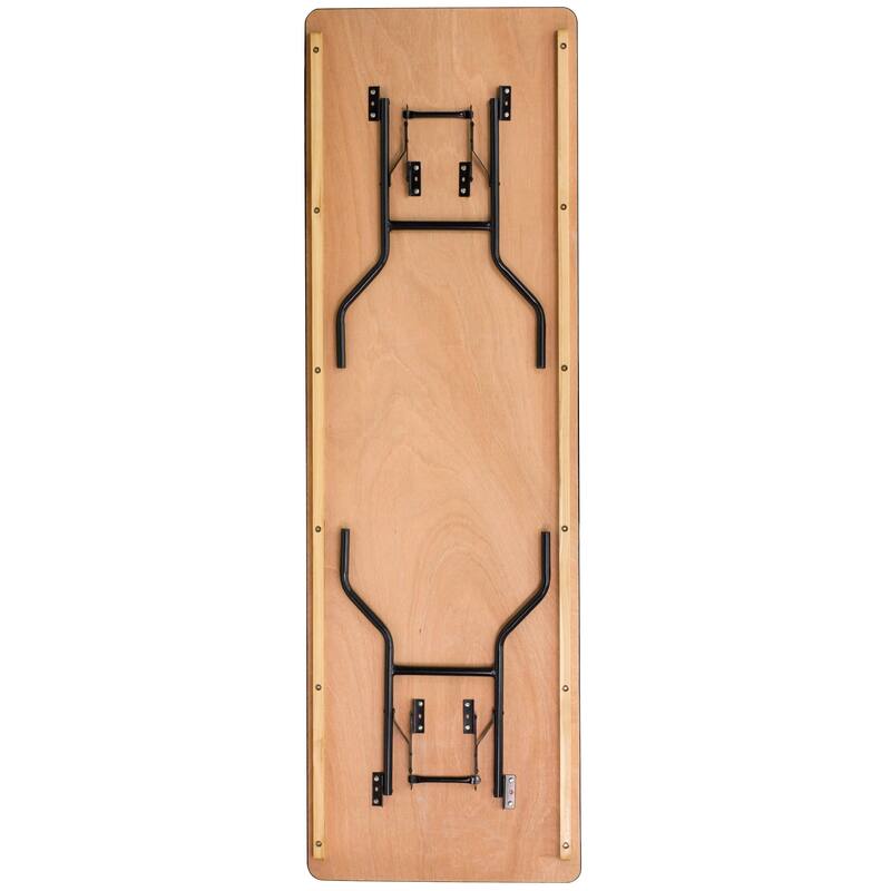 Natural Wood Folding Table - 30"W x 96"D x 30.25"H - 30"W x 96"D x 30.25"H