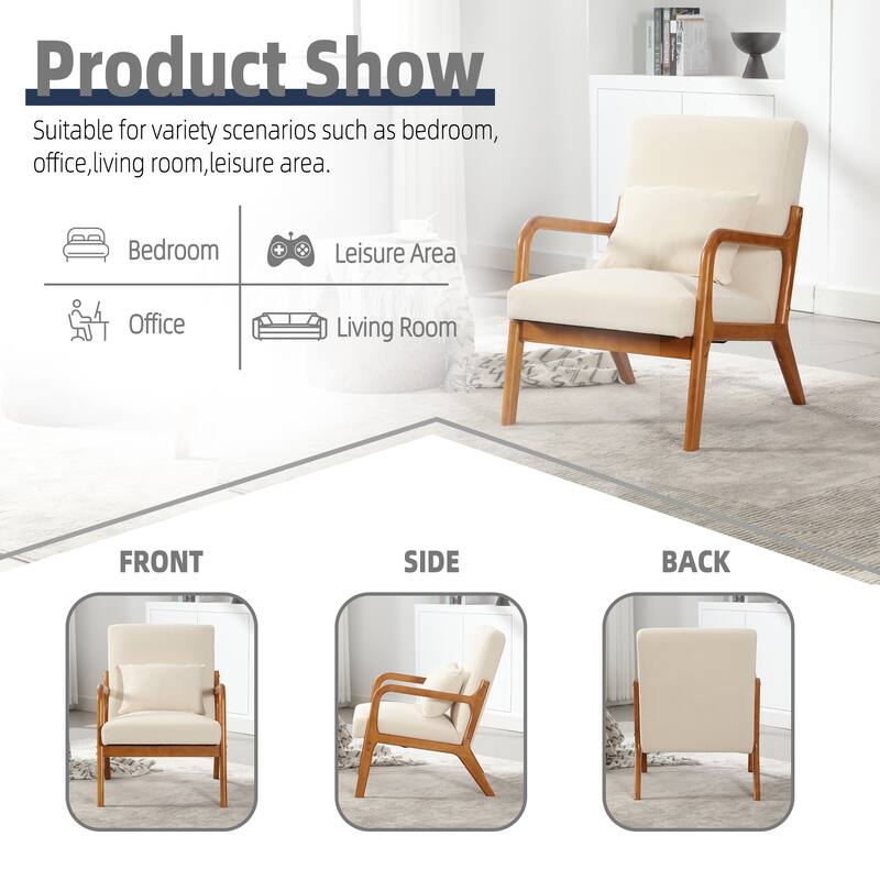Modern Accent Chair Solid Wood Padding Lounge Armchairs - 23.23" * 29.53" * 30.71"