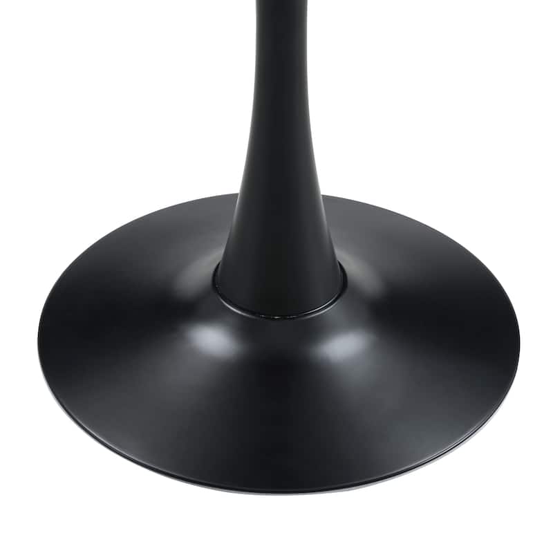 Round Dining Table, 31.5" Circle Tulip Table with Thickened Tabletop & Metal Pedestal, Mid Century Modern Bistro Table