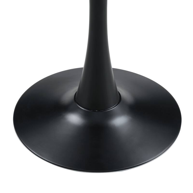 Round Thickened Table Top Coffee Table, Metal Pedestal Side Table Modern Bistro Table