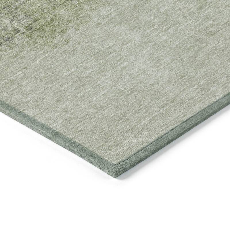Machine Washable Indoor/Outdoor Border Ombre Chantille Rug
