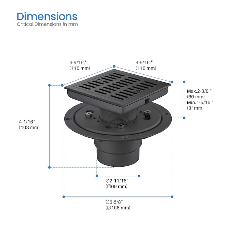 4-inch Tile-In Shower Drain