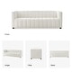 preview thumbnail 45 of 81, HULALA HOME Olinto Modern 83''W Genuine Leather Tufted Couch Sofa with Channel Back and Solid Wood Legs