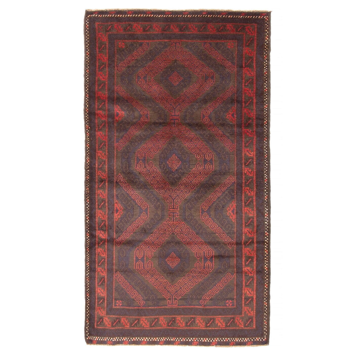 ECARPETGALLERY Hand-knotted Baluch Dark Grey Wool Rug - 3'8 x 6'5