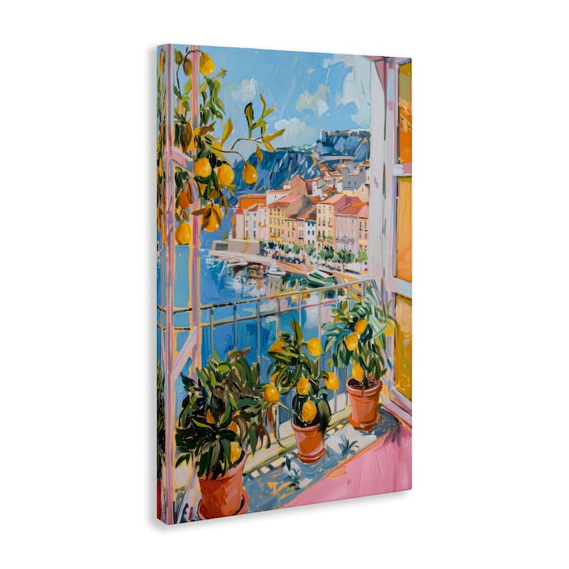 Stupell Seaside Town Window View Canvas Wall Art Design By LSR Design Studio