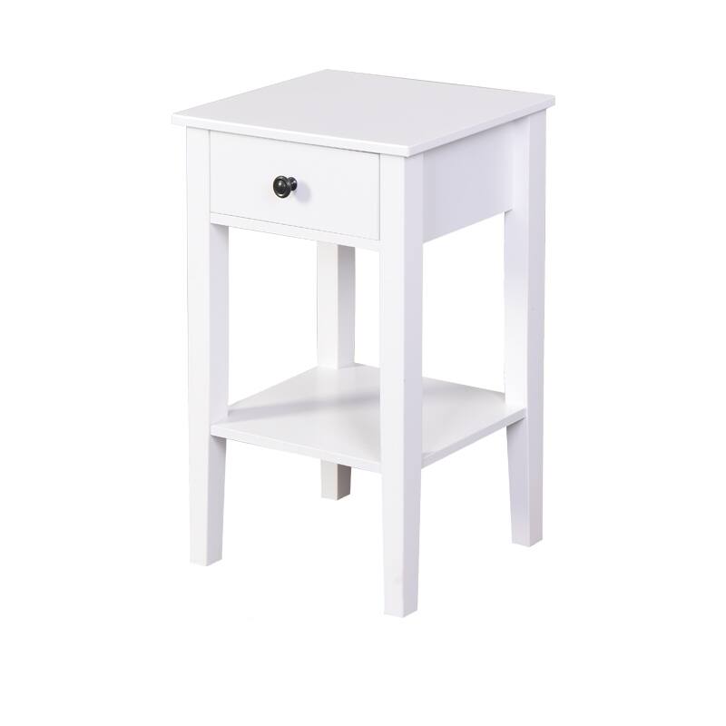 White Floor-standing Storage Table with a Drawer