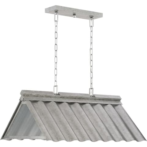 Jeffrey Alan Marks Point Dume Edgecliff Galvanized Finish Outdoor Hanging Pendant - 33.13 in x 22.75 in x 14.5 in