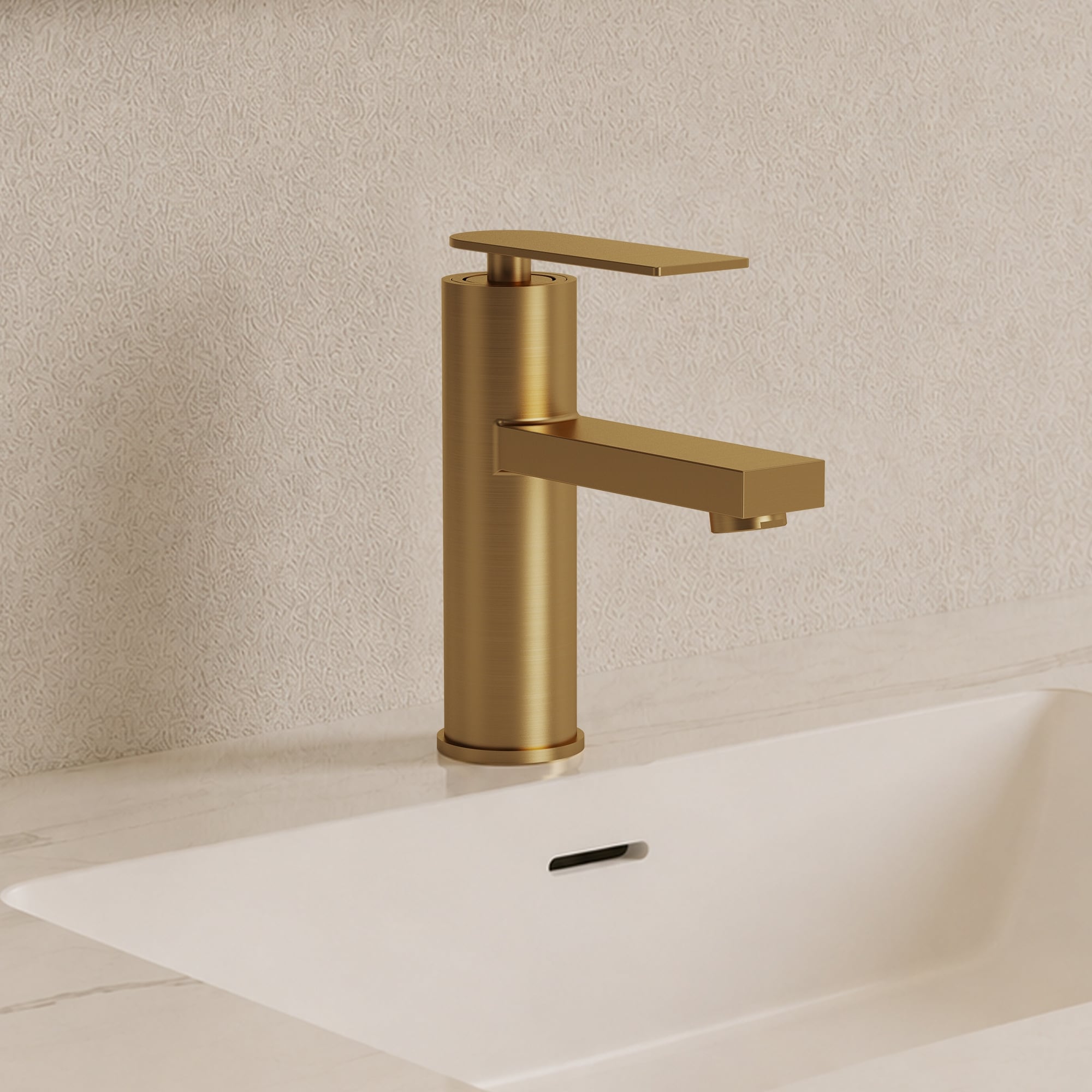 Single Lever Handle Bathroom Sink Faucet Single Hole Basin Faucet with Drain Assembly