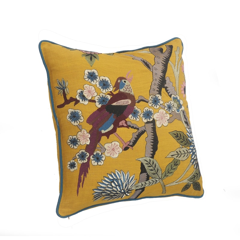 Sevita Yellow Bird of Paradise Throw Pillow