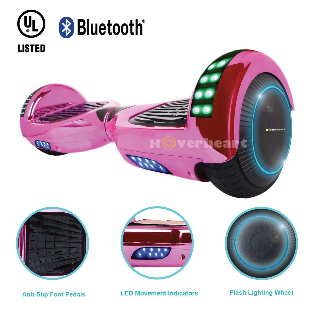 RangerBoard Hoverboard Enfant - 6,5 - Bluetooth - LED - Self Balancing  Board Adulte - 700W - Smart Scooter Deux Roues - Skate Électrique Cadeaux  Pas Cher - Certifié CE UL2272 - Violet Chromé : : Sports et Loisirs