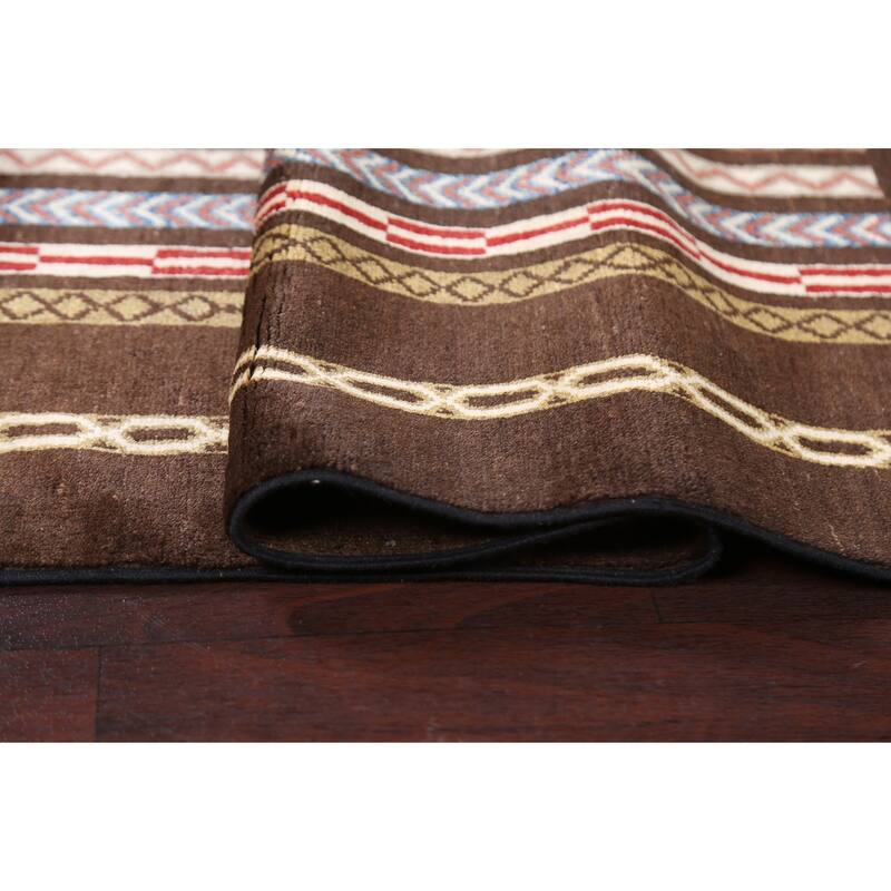 Brown Moharramat Oriental Home Decor Area Rug Hand-knotted Wool Carpet - 3'9" x 5'0"