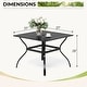 preview thumbnail 9 of 11, MAISON ARTS 5 Piece Patio Dining Set,4 Sling Dining Swivel Chairs and 37" Square Metal Table with 1.57" Umbrella Hole