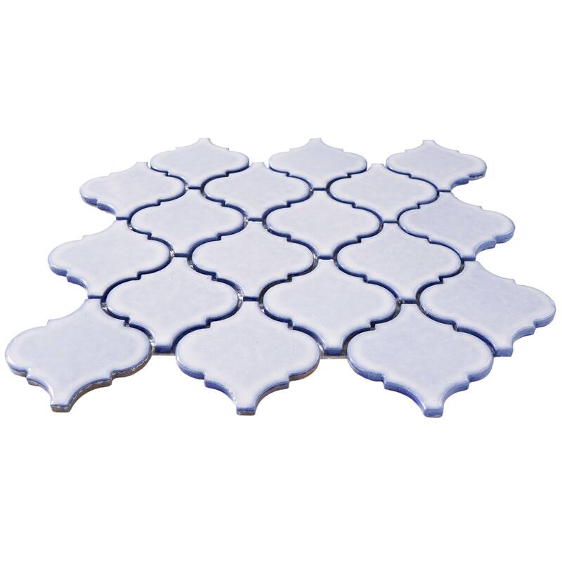 Arabesque 3.3" x 3.4" Porcelain Glossy Mosaic Tile