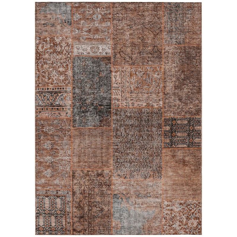HomeRoots Patchwork Transitional Rectangle Outdoor Rug