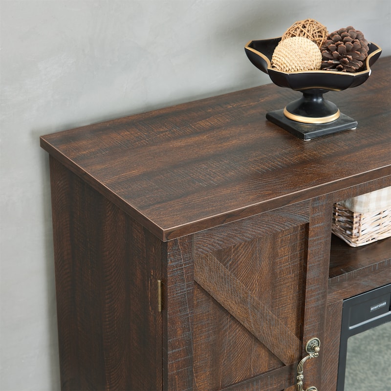 TV Stand Console with 18" Electric Fireplace Insert for TV up to 50"