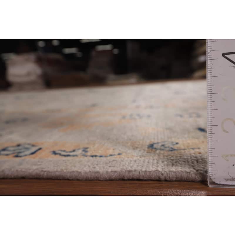 All-Over Floral Oushak Vegetable Dye Area Rug Hand-Knotted Wool Carpet - 8'1"x 10'5"