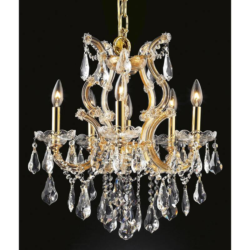 Fleur Illumination 6 light Gold Chandelier - royal cut crystals/Gold