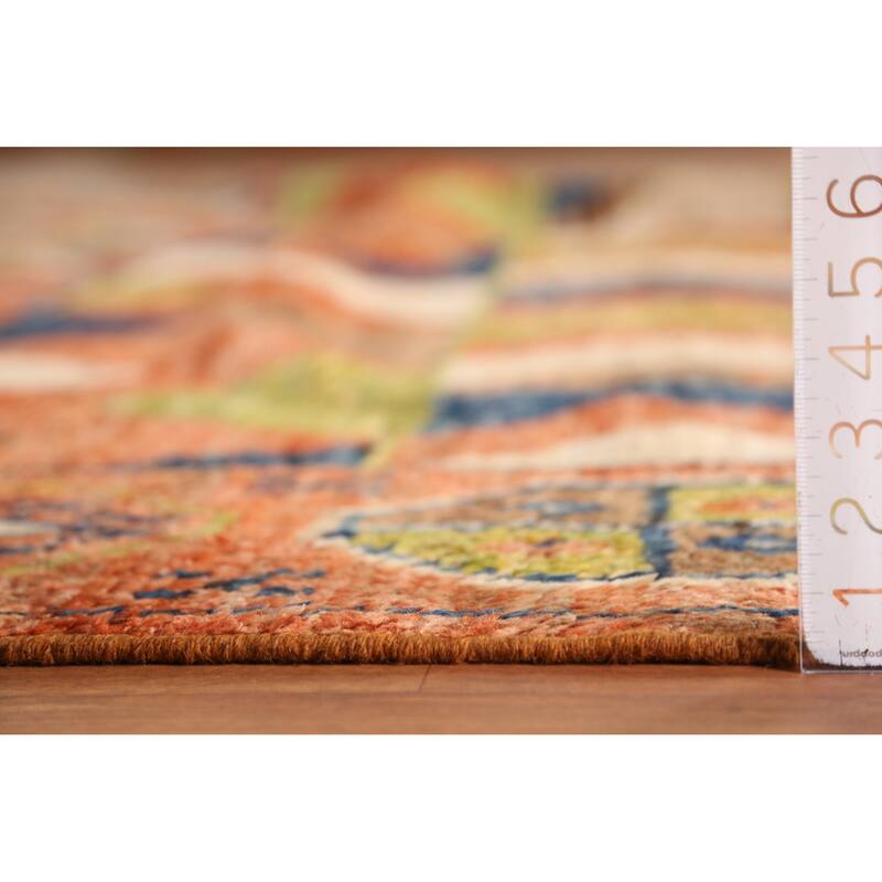 Orange Geometric Moroccan Large Rug Handmade Wool Carpet - 10'1" x 13'8"