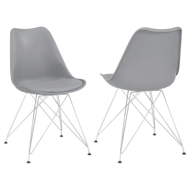 Juniper Grey Polypropylene Dining Side Chair (Set of 2) - Set of 2 - Grey - Short