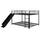 preview thumbnail 6 of 70, Metal Bunk Bed with Slide and Door, Twin Over Twin/Full Over Full Low Bunk Bedframe with Fence Guardrails and Ladder for 2 Kids