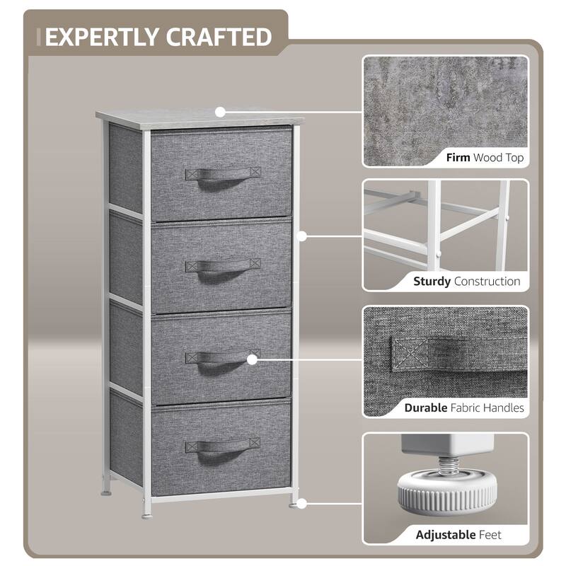 Sorbus 4 Drawer Vertical Short Nightstand