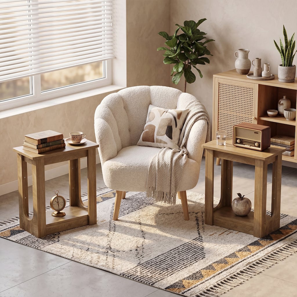 Farmhouse End Table, Narrow Side Table for Living Room