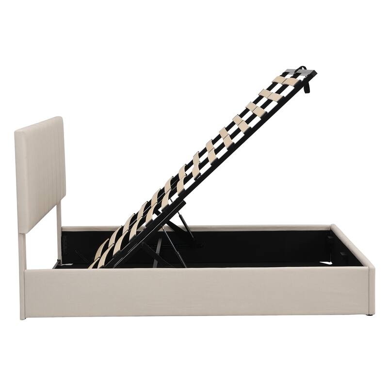 Mordern Upholstered Platform bed with a Hydraulic Storage System