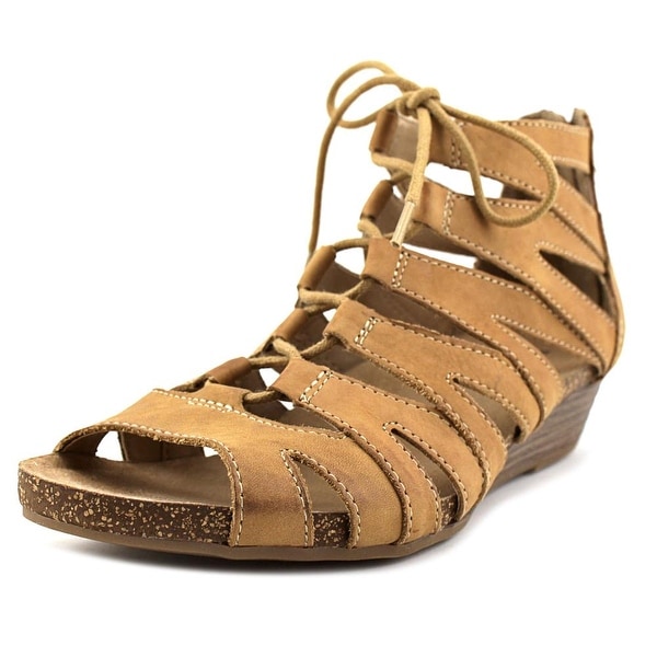 Open Toe Leather Tan Gladiator Sandal 