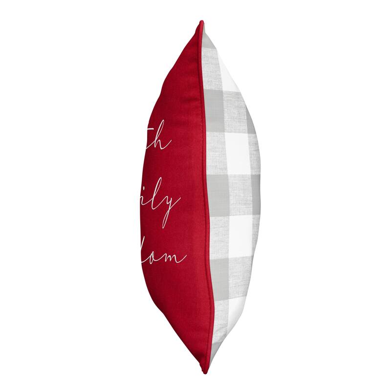 Mozaic Embroidered Faith Family Freedom Indoor/Outdoor Square Pillow