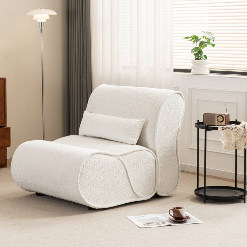 Soft Pellet Velvet Recliner - Comfortable Lounge Chair with Waist Pack Padding, Modern Design