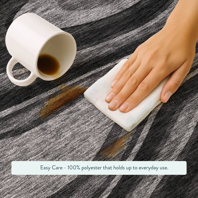 Machine Washable Indoor/ Outdoor Abstract Busey Chantille Rug