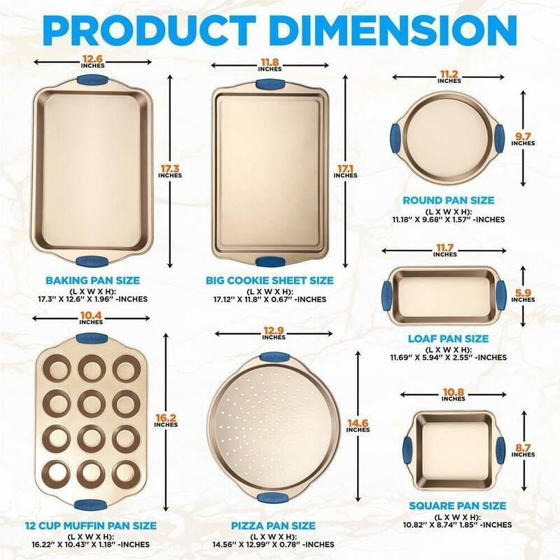 8 Pcs Deluxe Nonstick Gold Baking Pans Bed Bath & Beyond 39489144