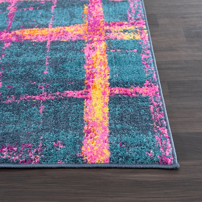 Abani Malibu MAL160A Modern Multicolor Stripes Area Rug