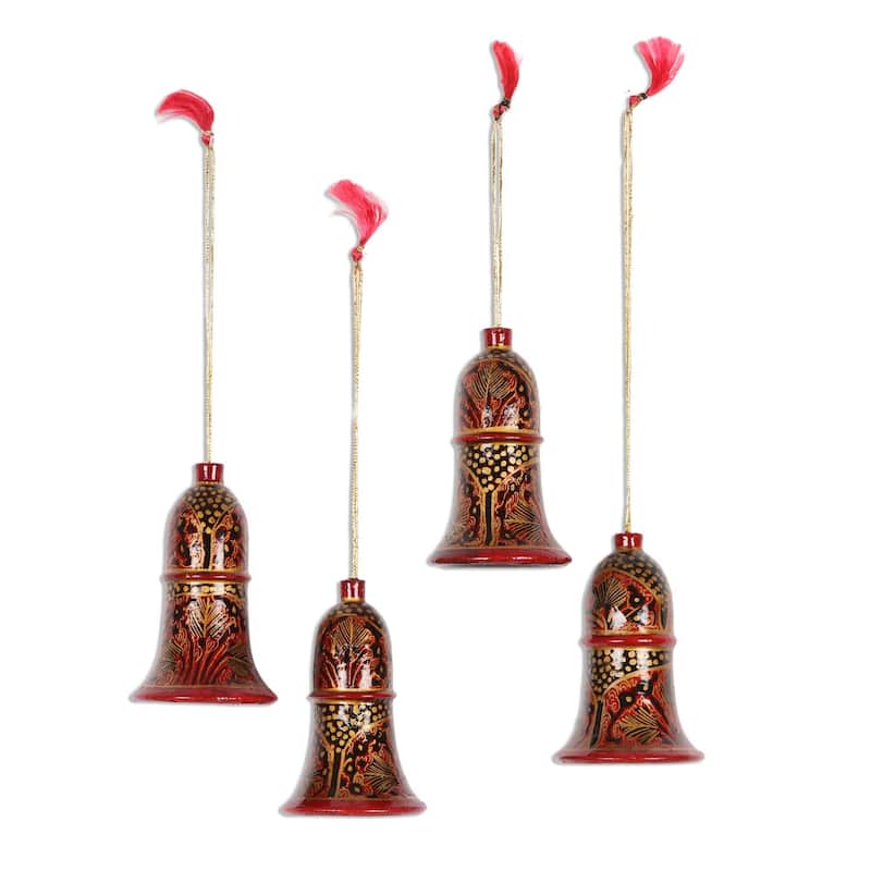Novica Handmade Glorious Leaves Wood Ornaments (3 Inch) - 3.1" H x 2.2" D