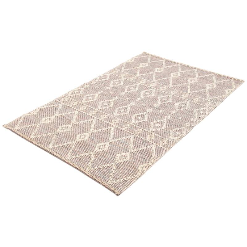 ECARPETGALLERY Braid weave Sienna Grey Wool Rug - 5'0 x 8'3