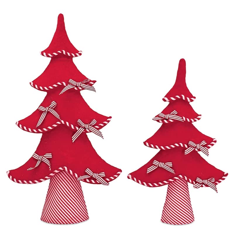 Felt Wool Pine Tree Decor (Set of 2) - N/A