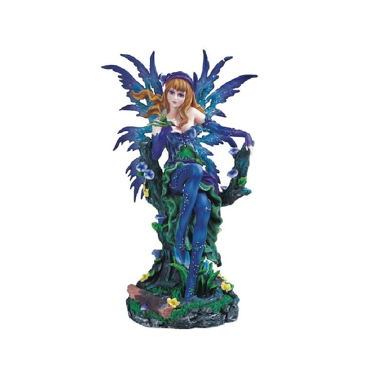 Q-Max 12"H Blue Spring Fairy Statue Fantasy Decoration Figurine
