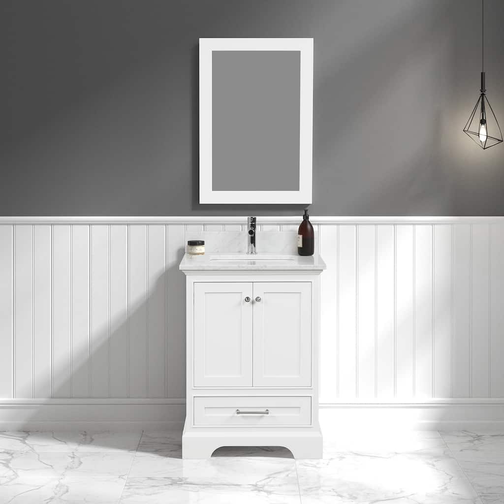 Blossom Copenhagen 24" Bathroom Vanity with Marble Top, Sink & Mirror