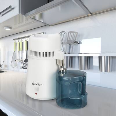 Temperature Control 6L/900W White Distilled Water Machine with Plastic Pot - Plastic Bottble
