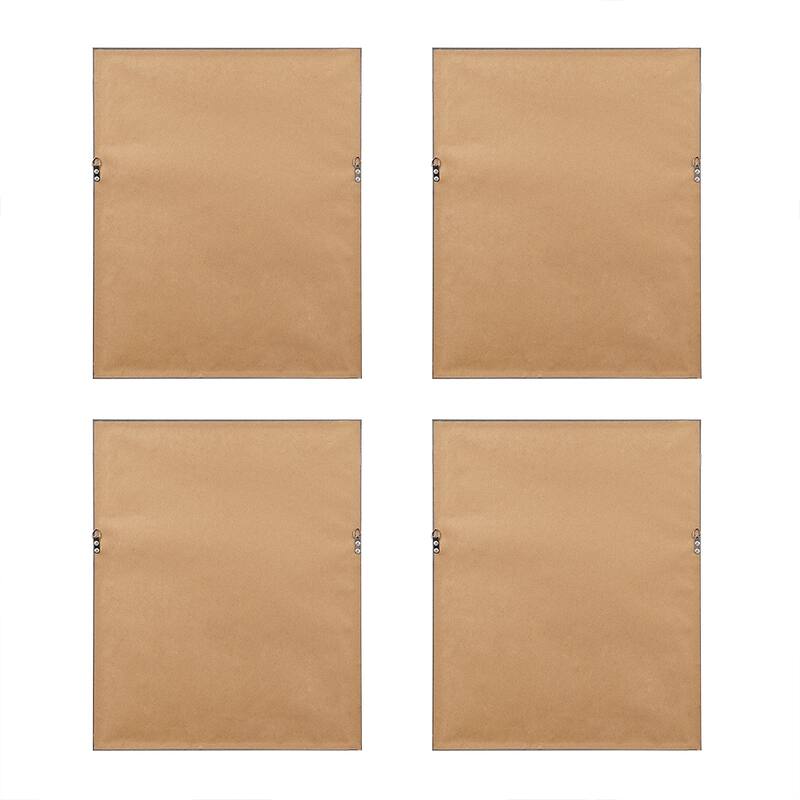 4-piece Botanical Illustration Framed Canvas Wall Art Set - Green