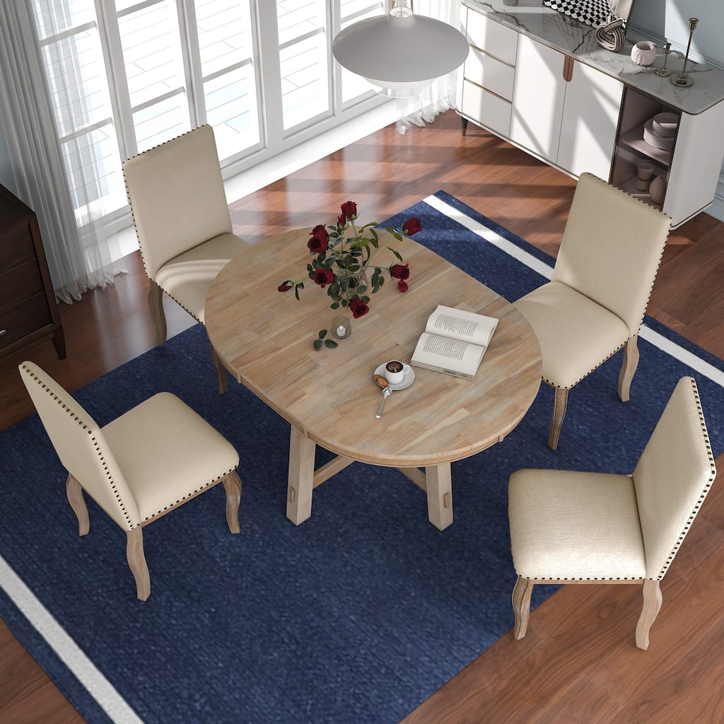5-Piece Farmhouse Dining Table Set