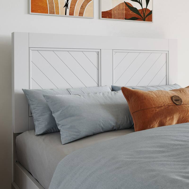 AFI Canyon Twin Platform Bed with Footboard & Storage Drawers in White