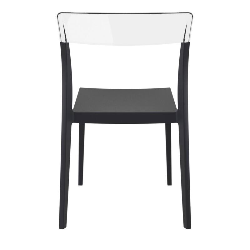 33" Black Refined Patio Dining Chair