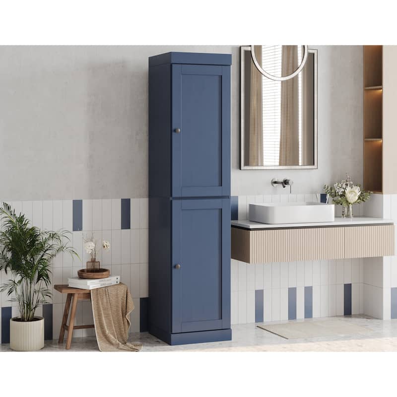 Palace Imports 100% Solid Wood 16.5" Bathroom Storage Cabinet with Shaker Doors and Adjustable Shelves - Antique Blue
