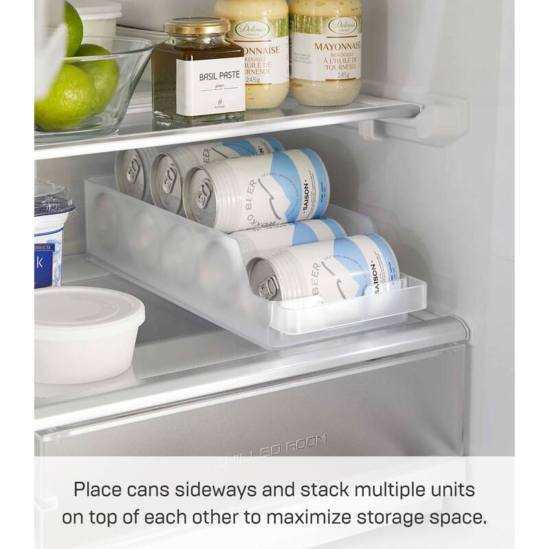 Yamazaki Home Refrigerator Organizer Bin - Three Styles, ABS Plastic, Cans - L 5.51 x W 14.76 x H 3.23 inches