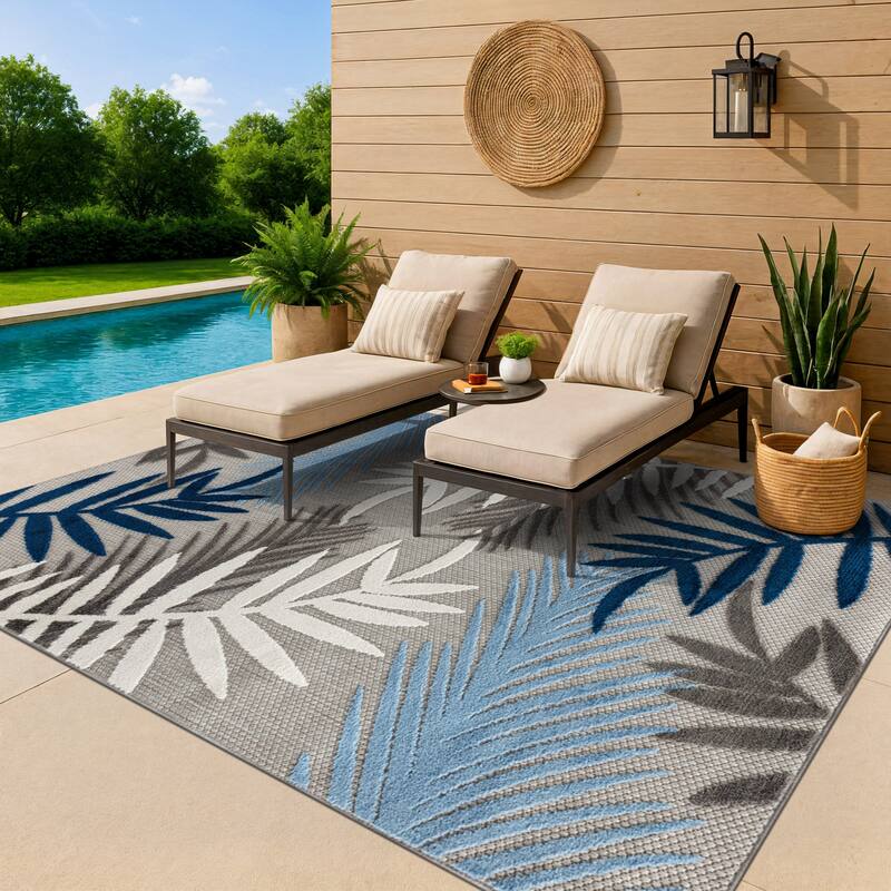 Contemporary Trellis Indoor/Outdoor Area Rug - 5' x 7'