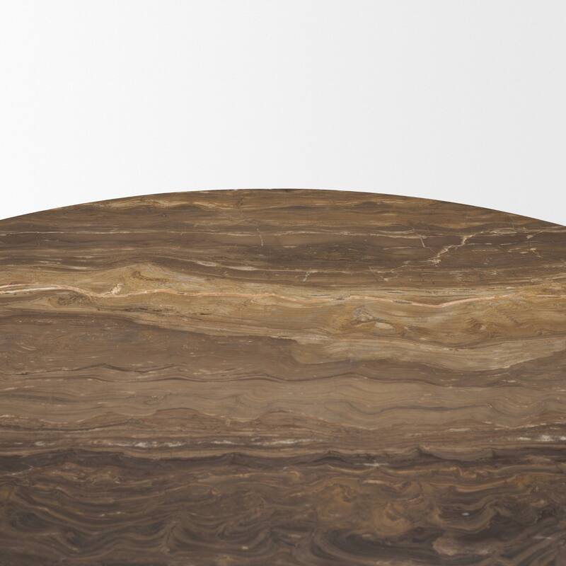 Allyson Round Genuine Marble Pedestal Dining Table