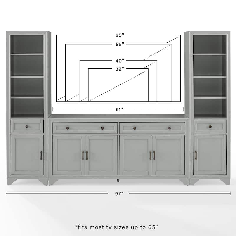 Crosley Tara 3Pc Entertainment Set - 15"x97"x67.63"