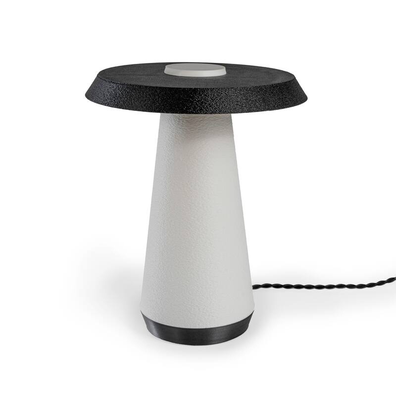 Enzo 12.25" Mid-Century Minimalist Plant-Based PLA 3D Printed Dimmable LED Table Lamp, by JONATHAN Y