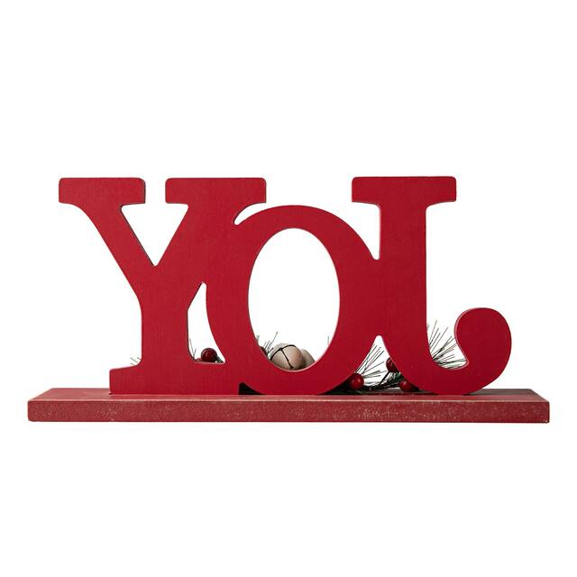 Glitzhome Christmas Wooden Word Table Decor